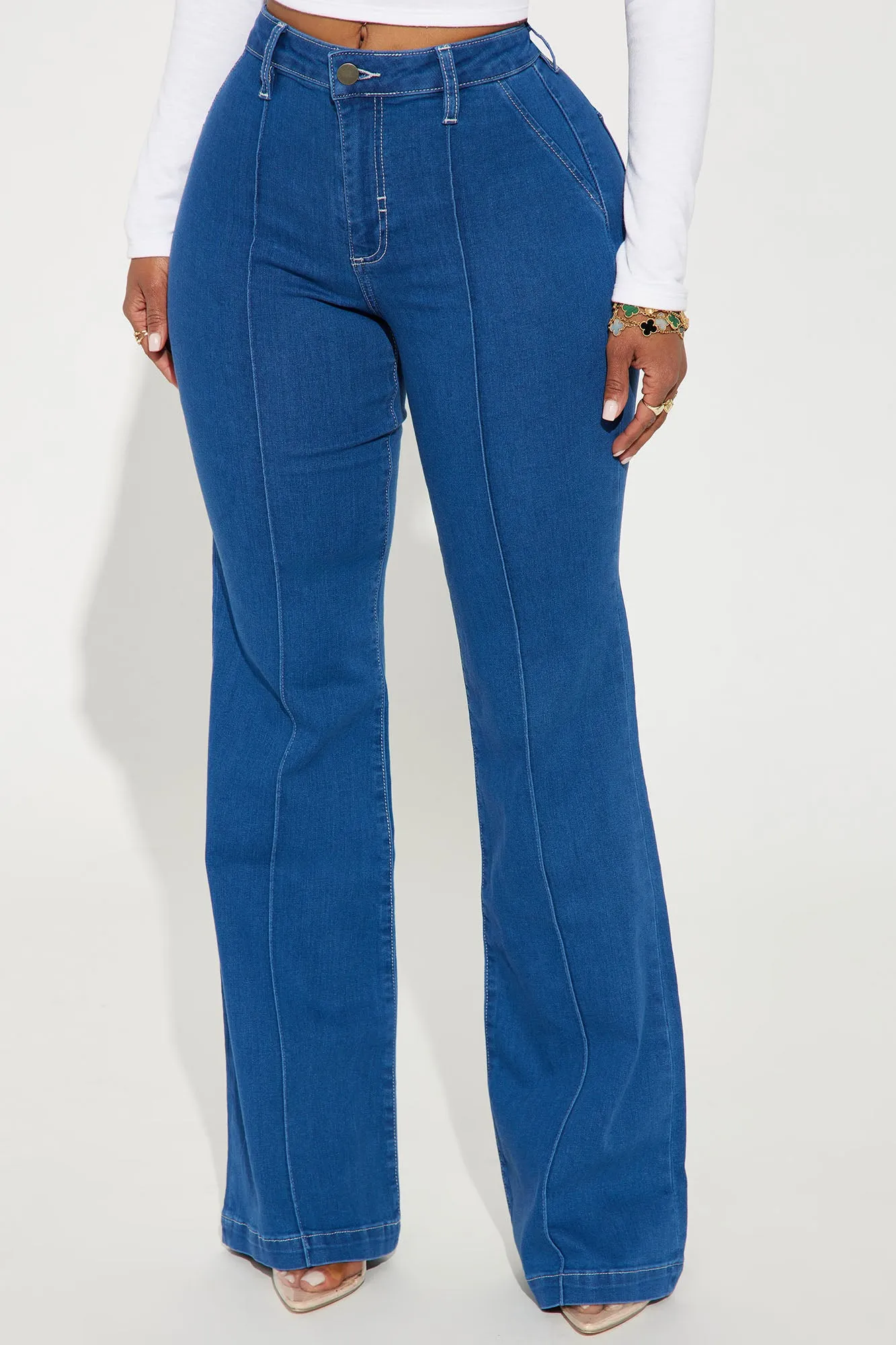 70s Bliss Stretch Flare Jeans - Dark Wash