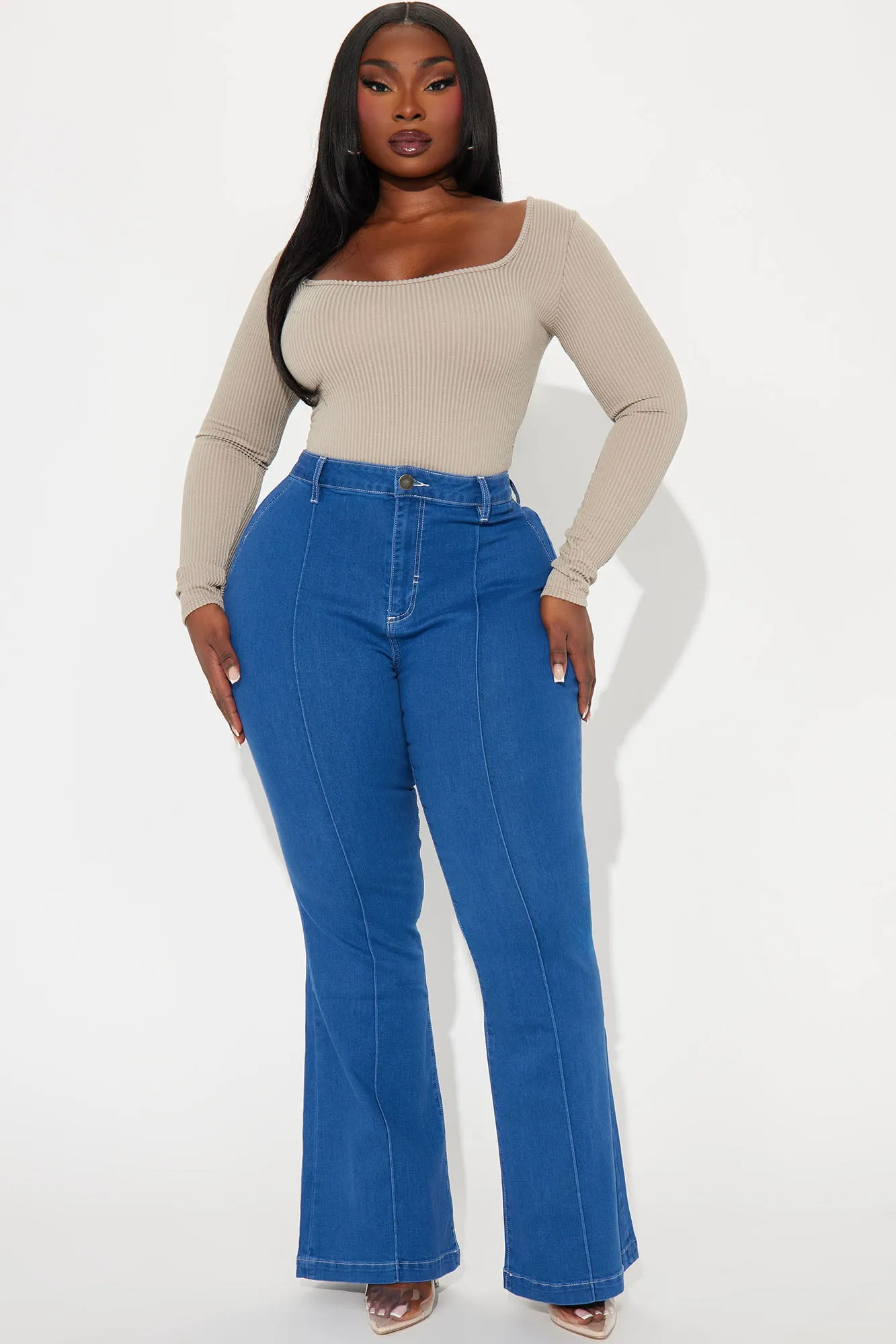 70s Bliss Stretch Flare Jeans - Dark Wash