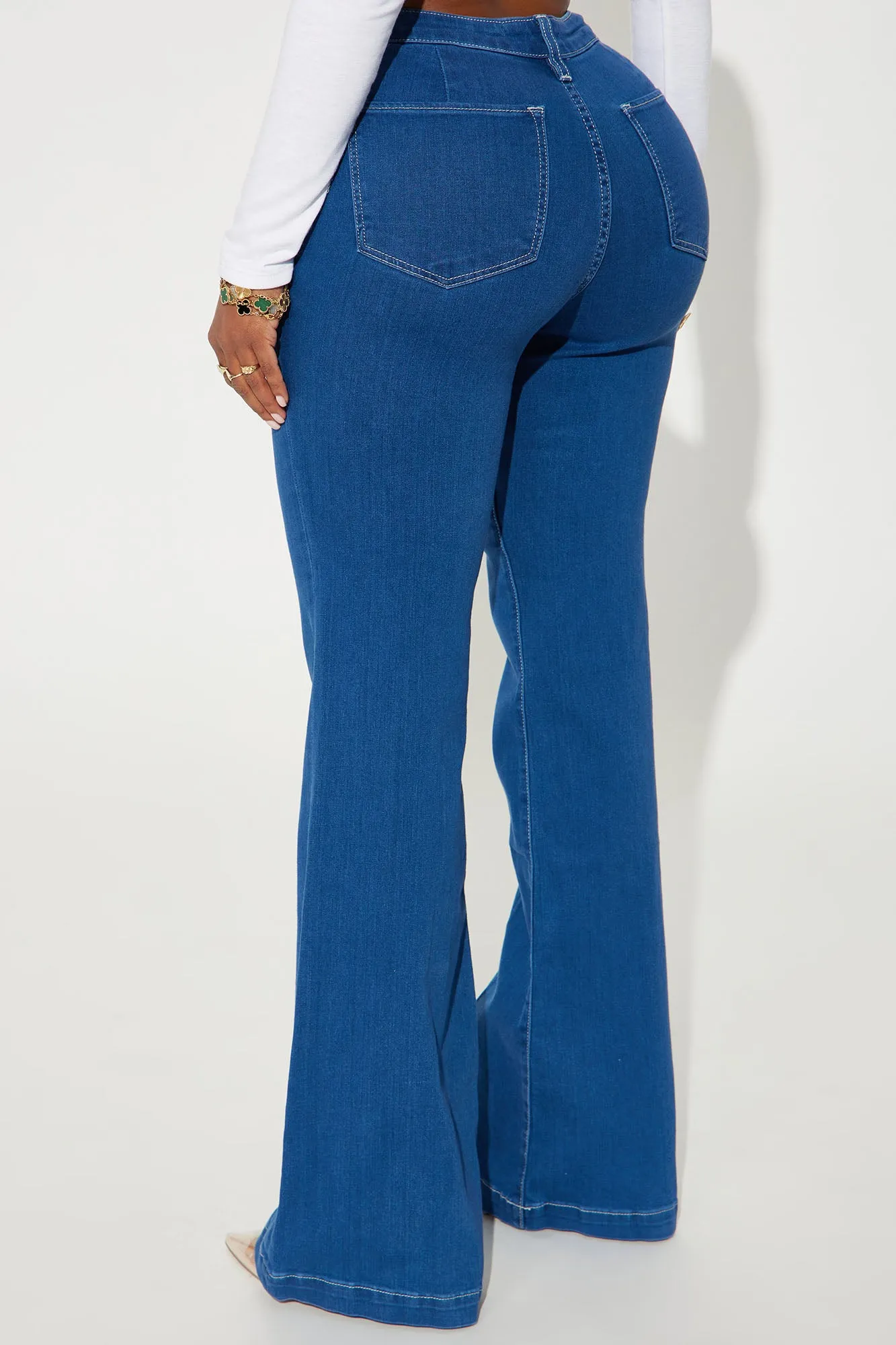 70s Bliss Stretch Flare Jeans - Dark Wash