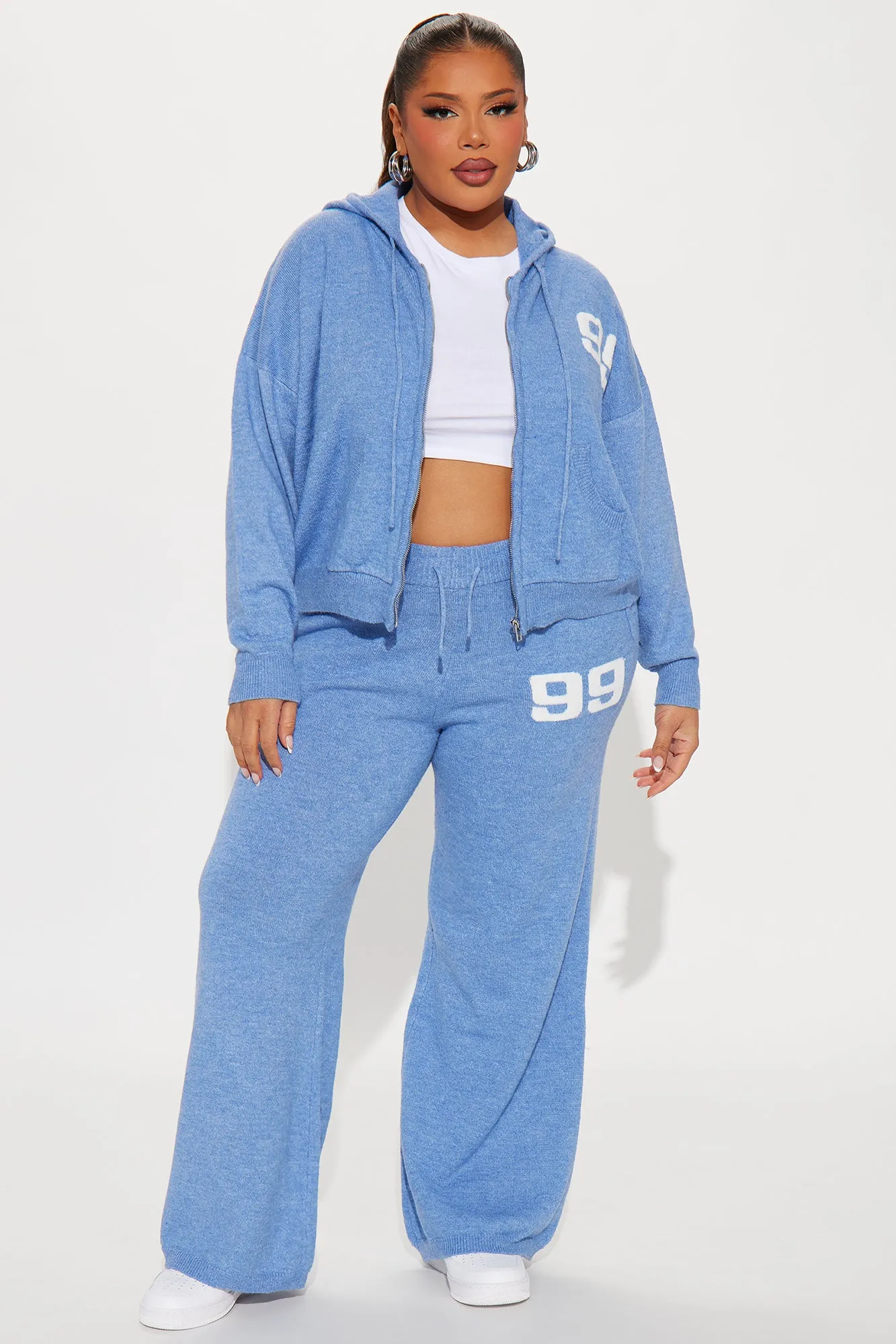 99 Problems Sweater Pant Set - Blue