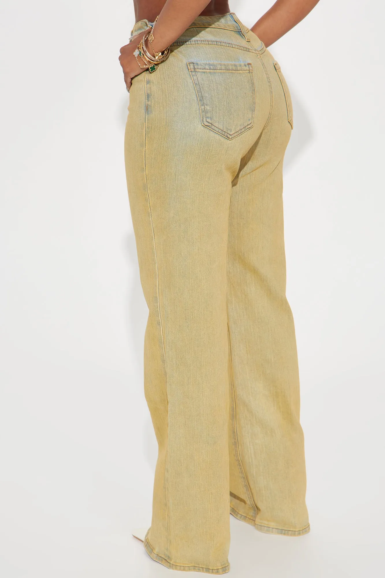 Affirmations Stretch Tinted Wide Leg Jeans - Vintage Wash