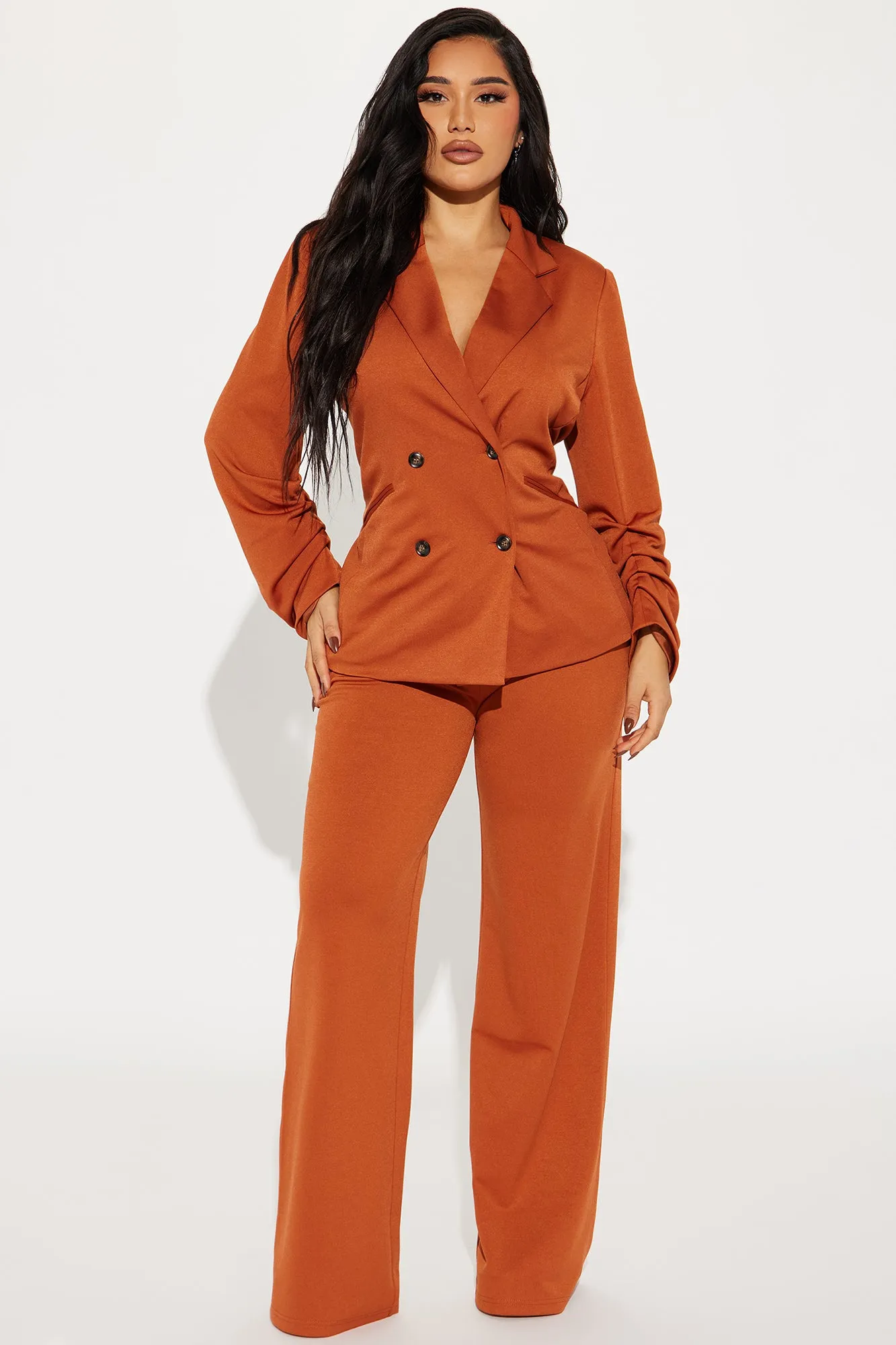 After Hours Blazer Set - Cognac