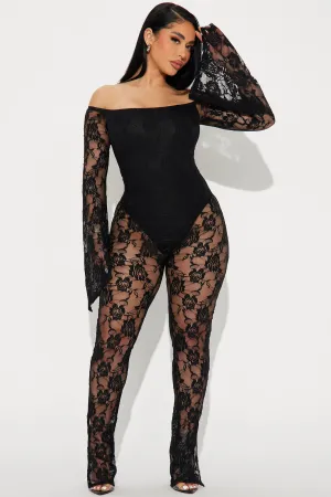 After The Storm Lace Jumpsuit - Black