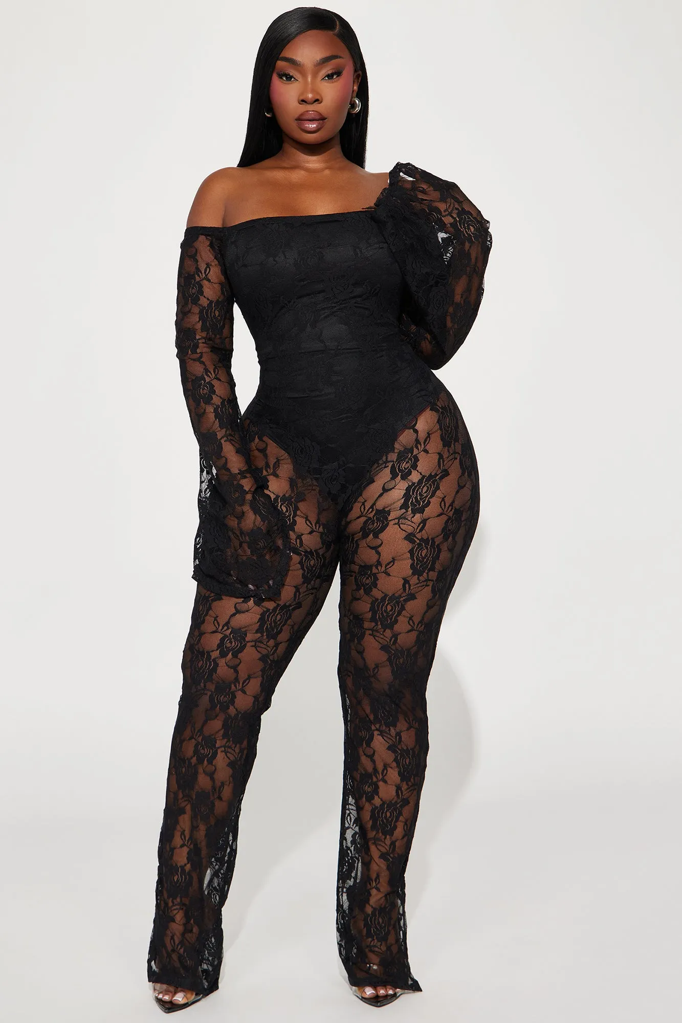 After The Storm Lace Jumpsuit - Black