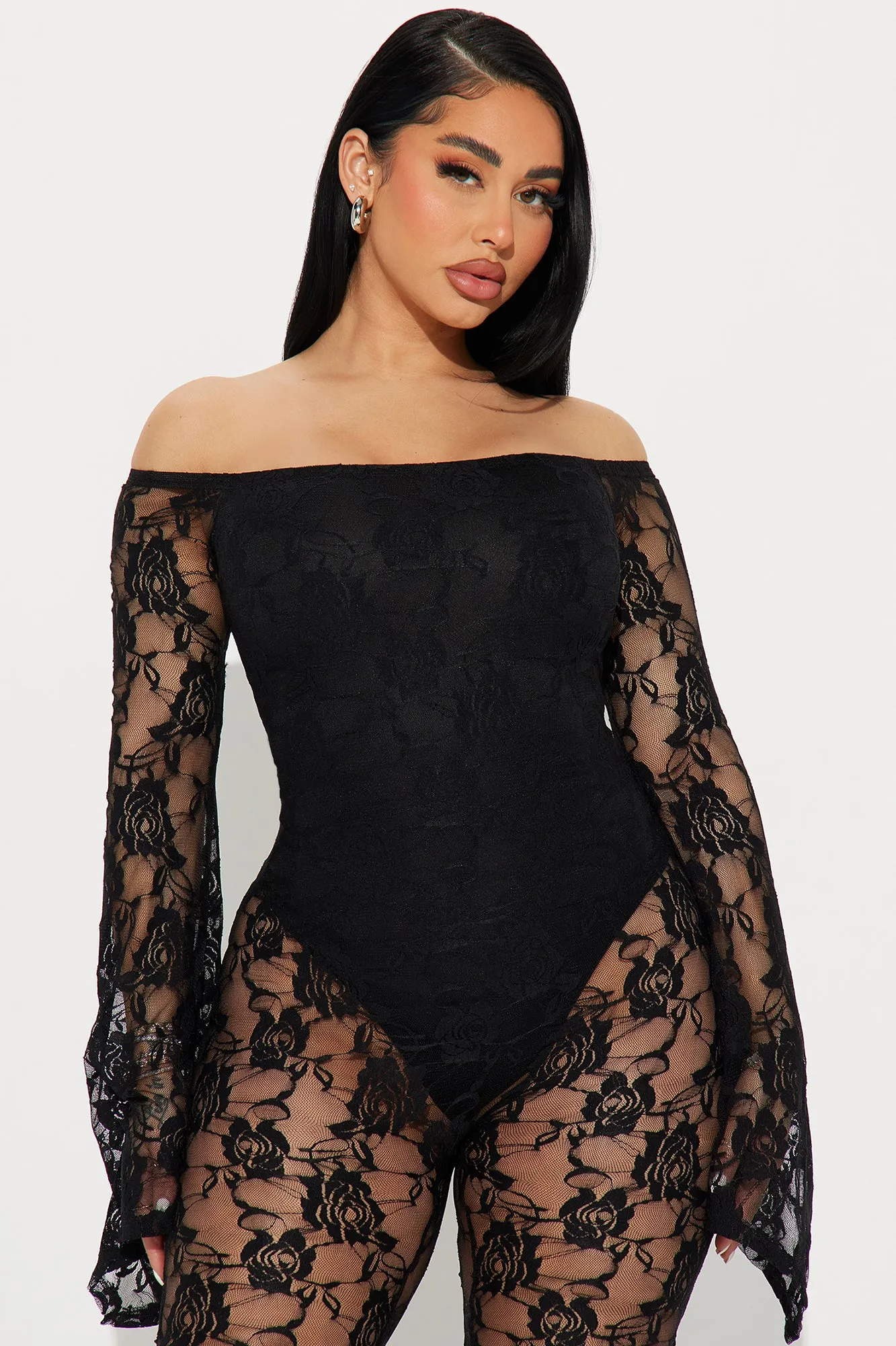 After The Storm Lace Jumpsuit - Black