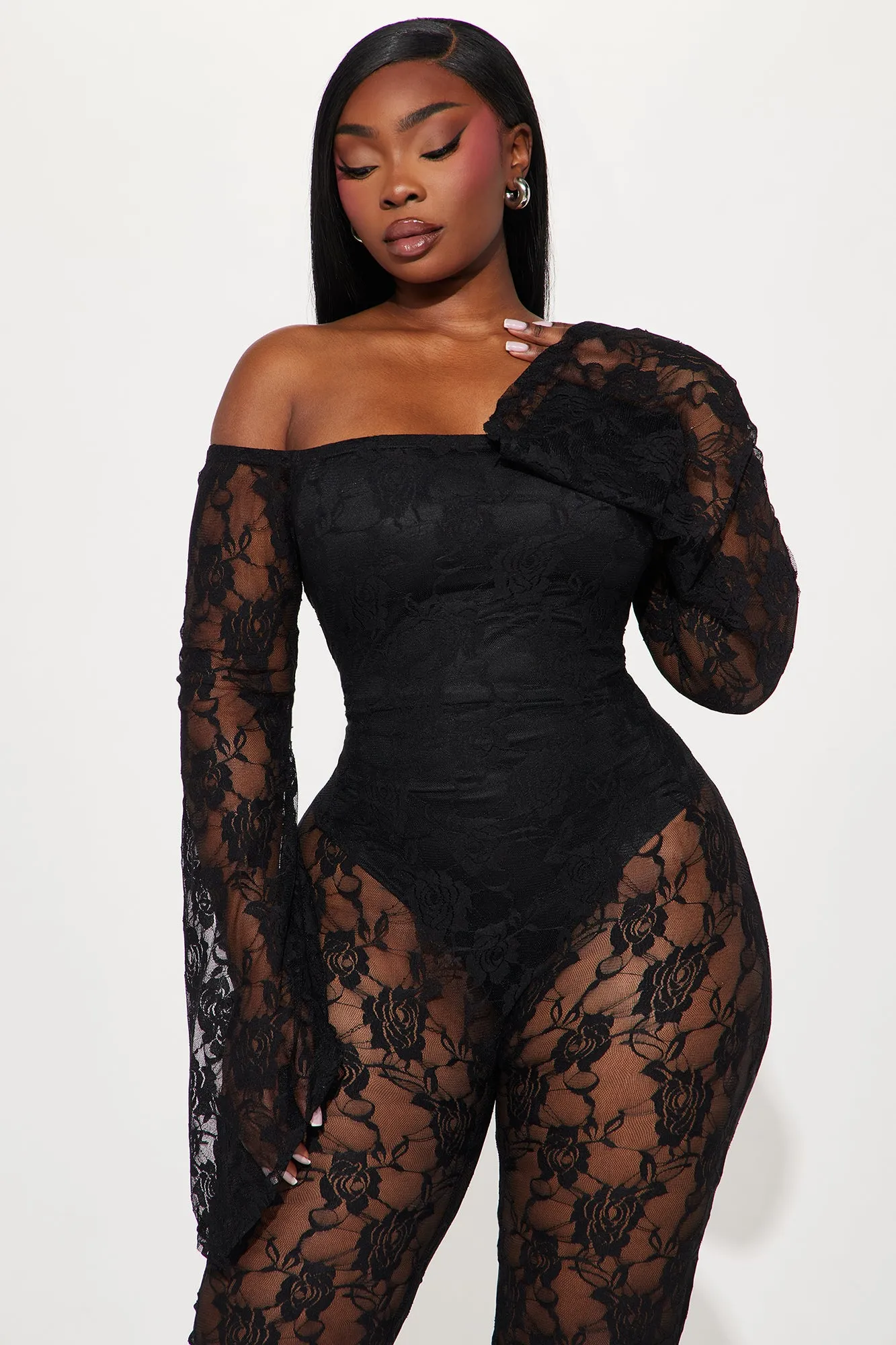 After The Storm Lace Jumpsuit - Black