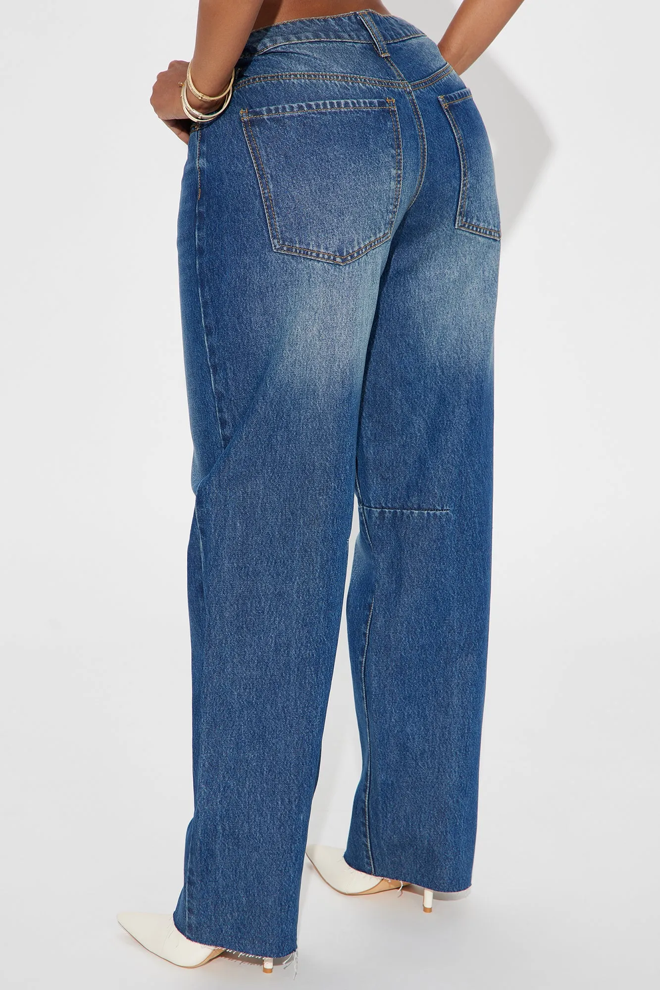 Against The Odds Barrel Leg Jeans - Dark Wash