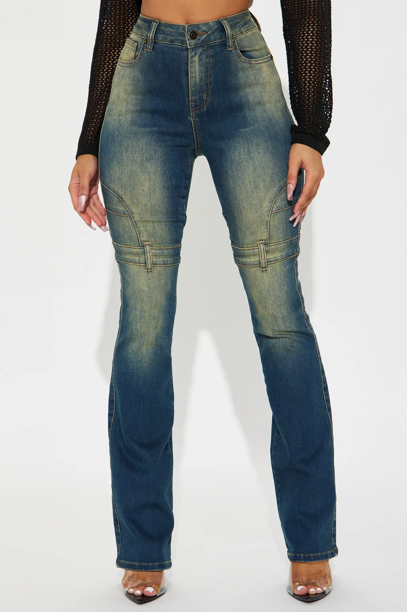 Aja Stretch Tinted Bootcut Jeans - Medium Wash