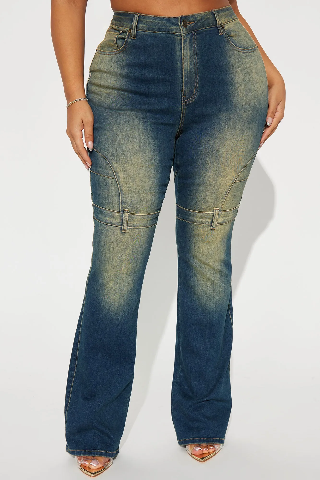 Aja Stretch Tinted Bootcut Jeans - Medium Wash