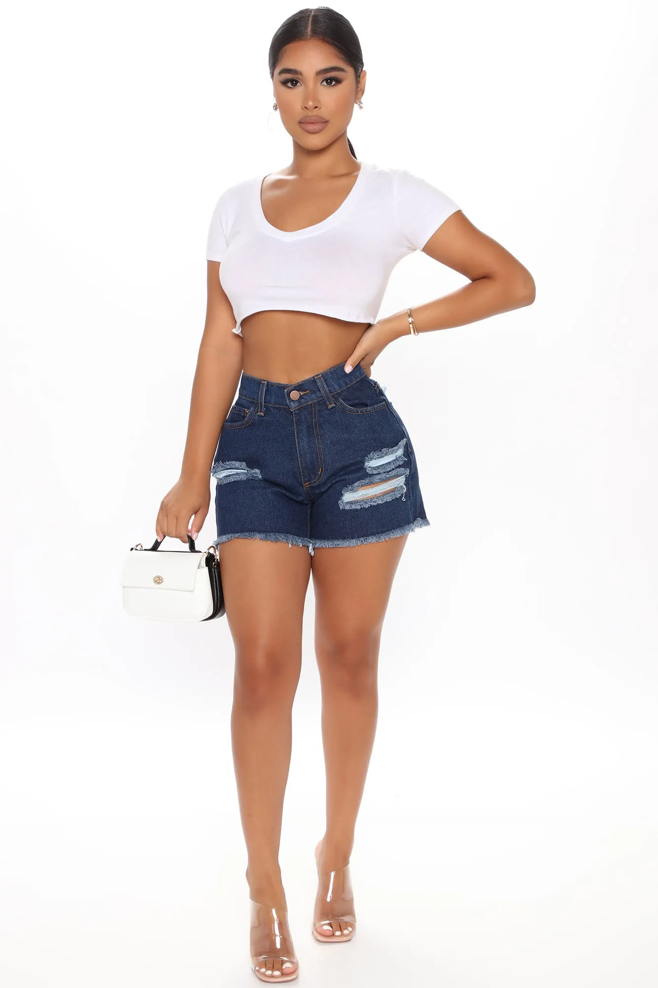 All The Time Denim Shorts - Dark Denim