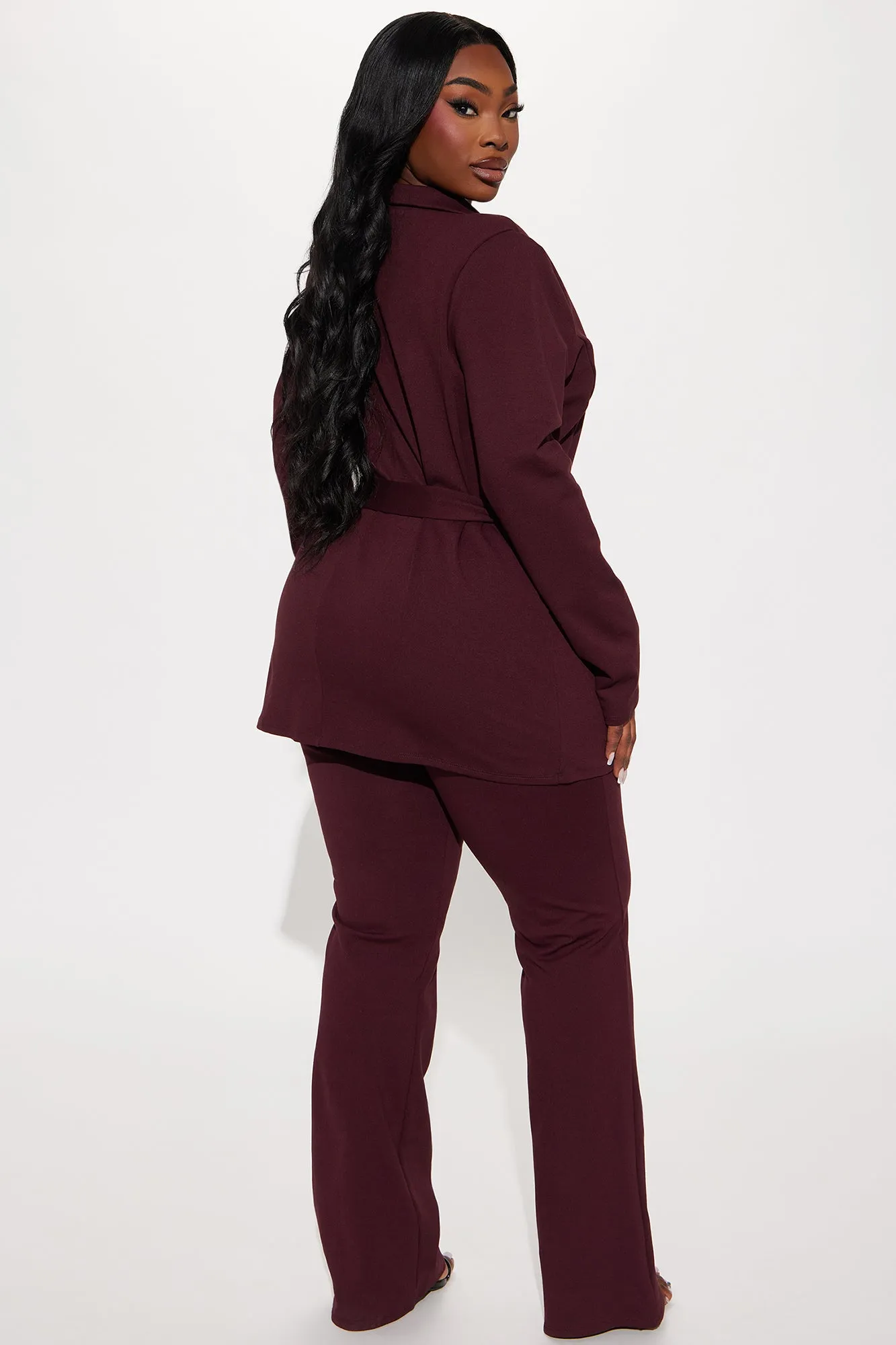 Arlene Blazer Pant Set - Wine