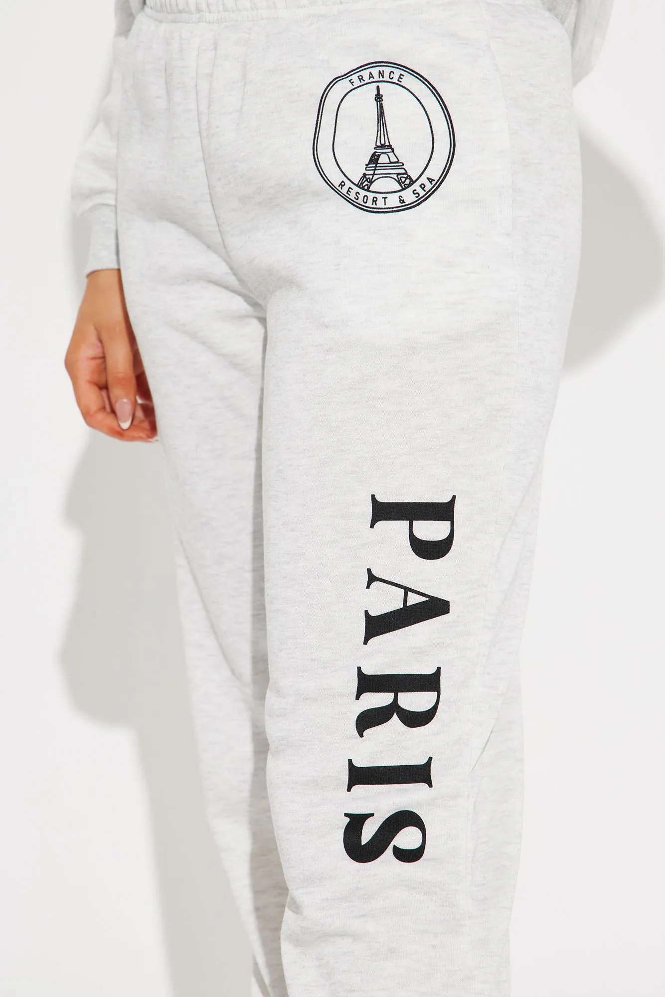 Around The World Fleece Pant Set - Heather Grey