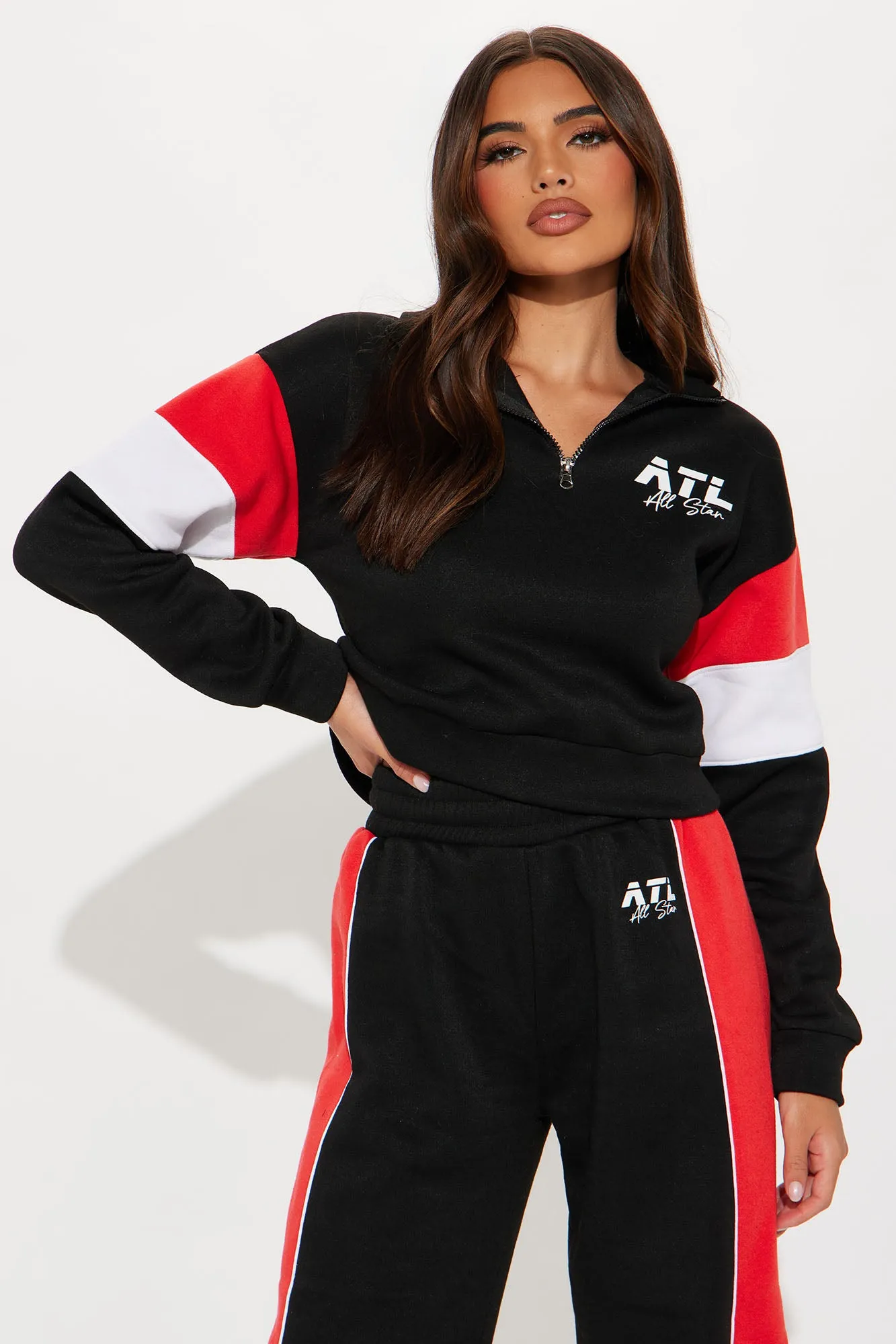 ATL Life Fleece Pant Set - Black/Red