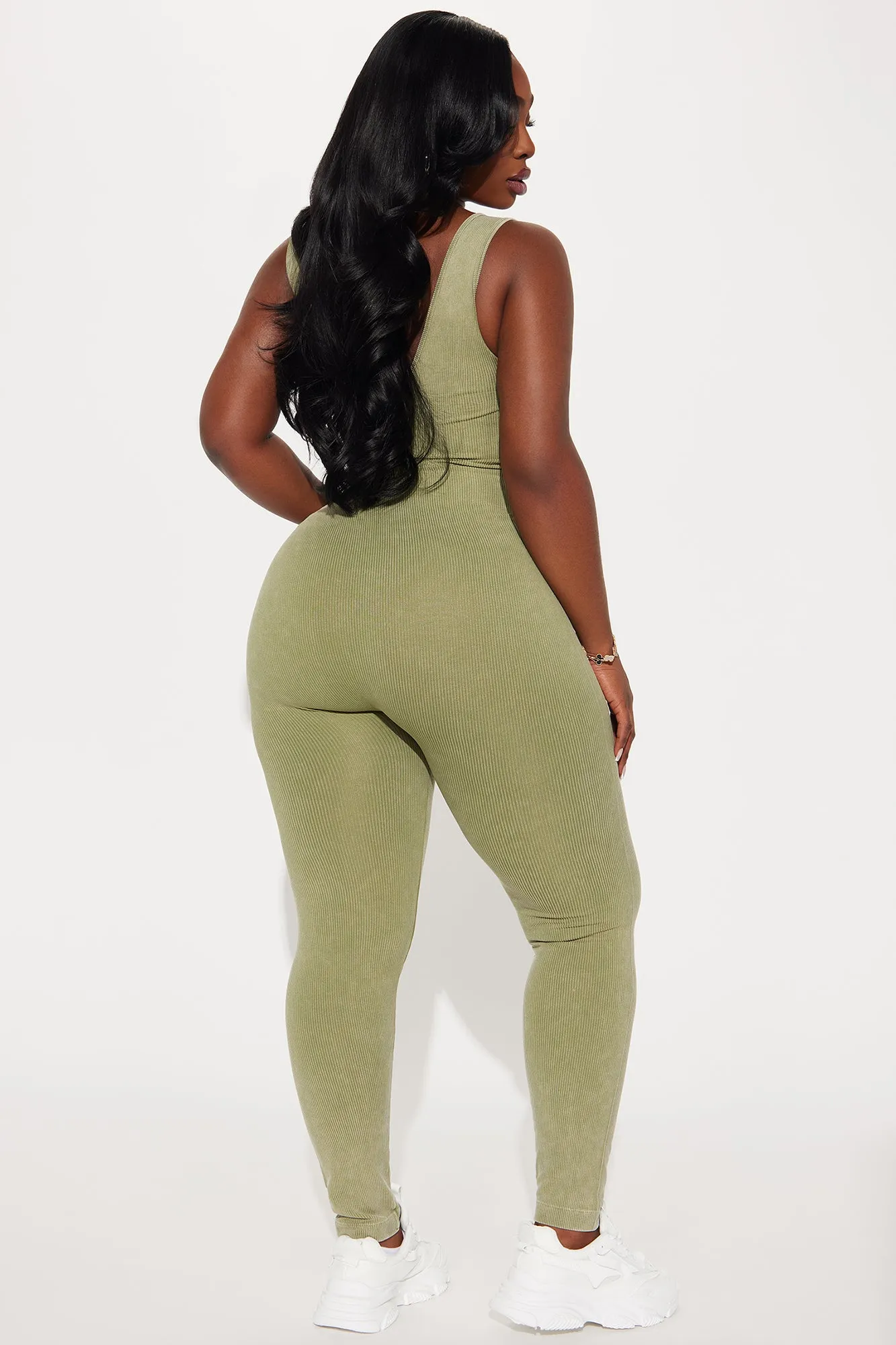 Ausha Washed Seamless Jumpsuit - Olive