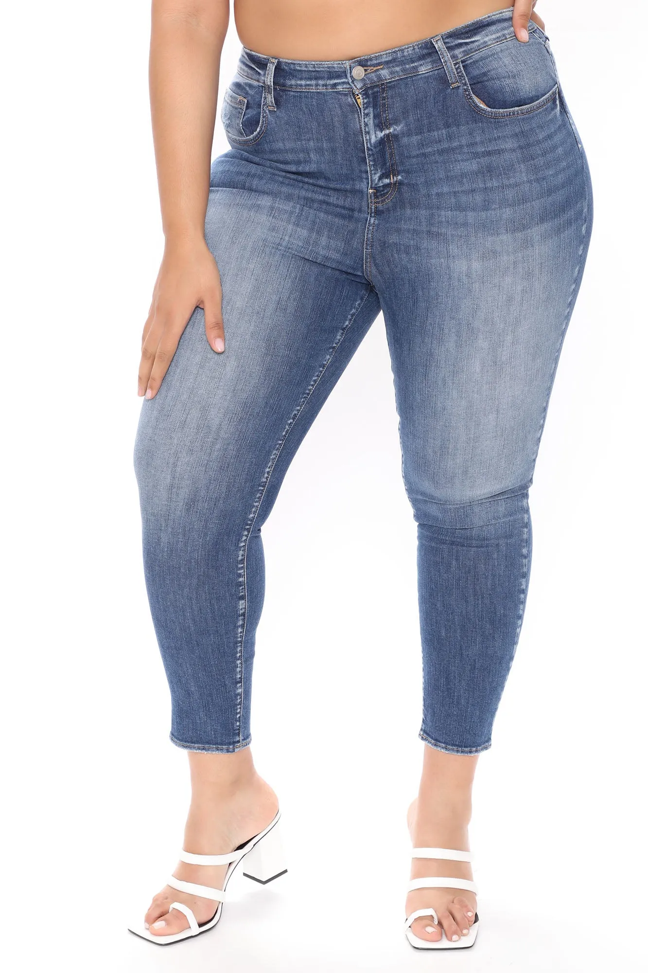 Back To The Beginning Stretch Ankle Jeans - Dark Wash