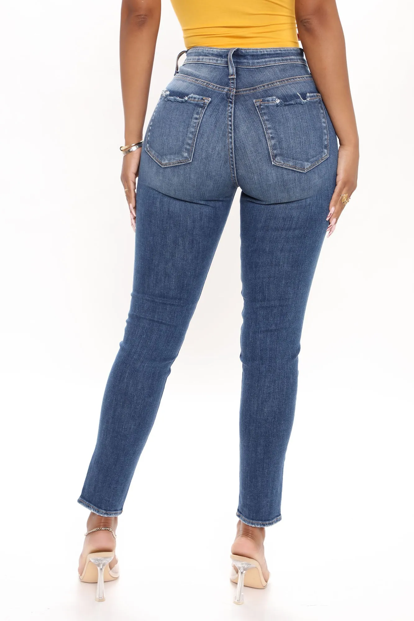 Back To The Beginning Stretch Ankle Jeans - Dark Wash