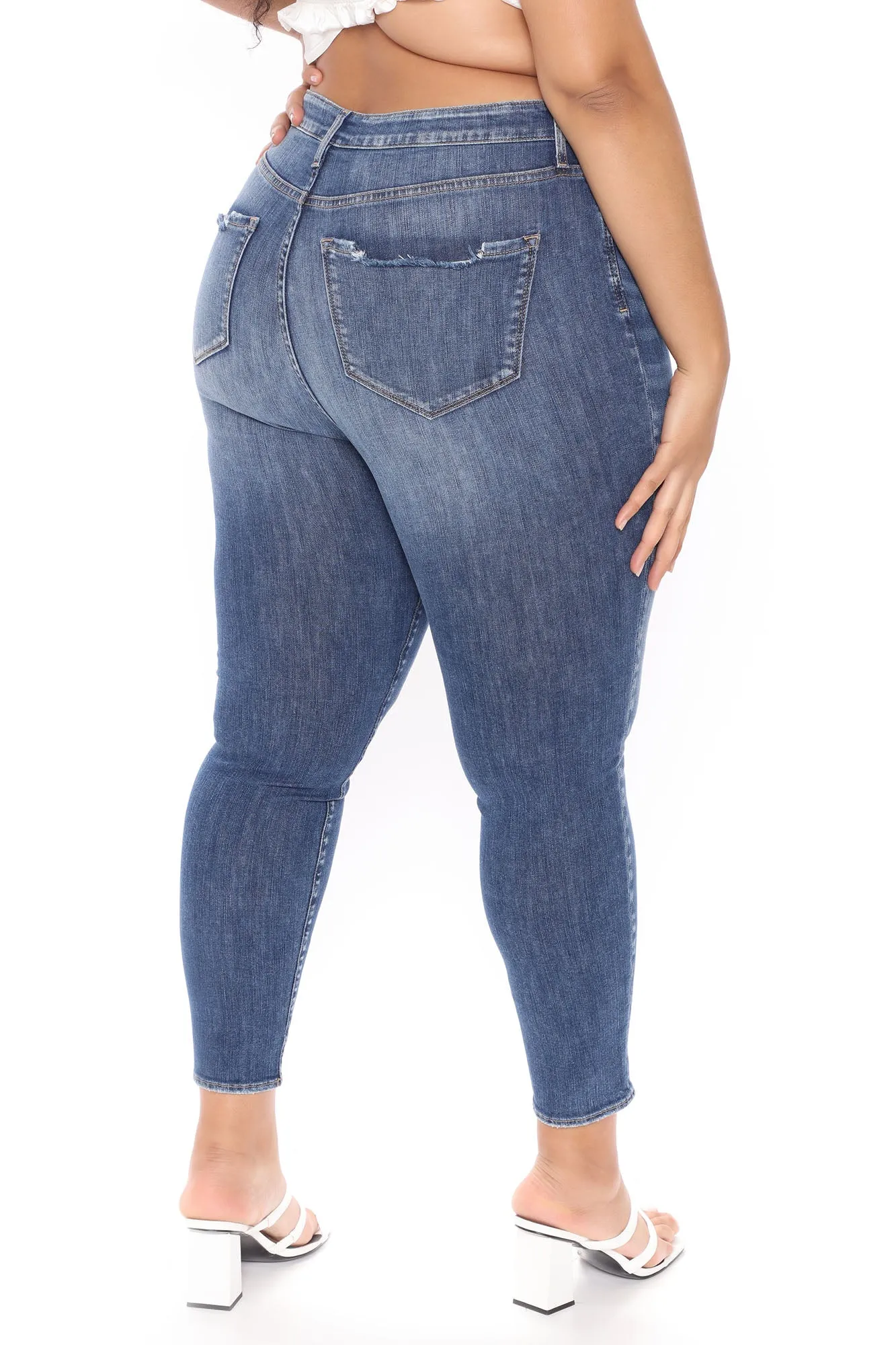 Back To The Beginning Stretch Ankle Jeans - Dark Wash