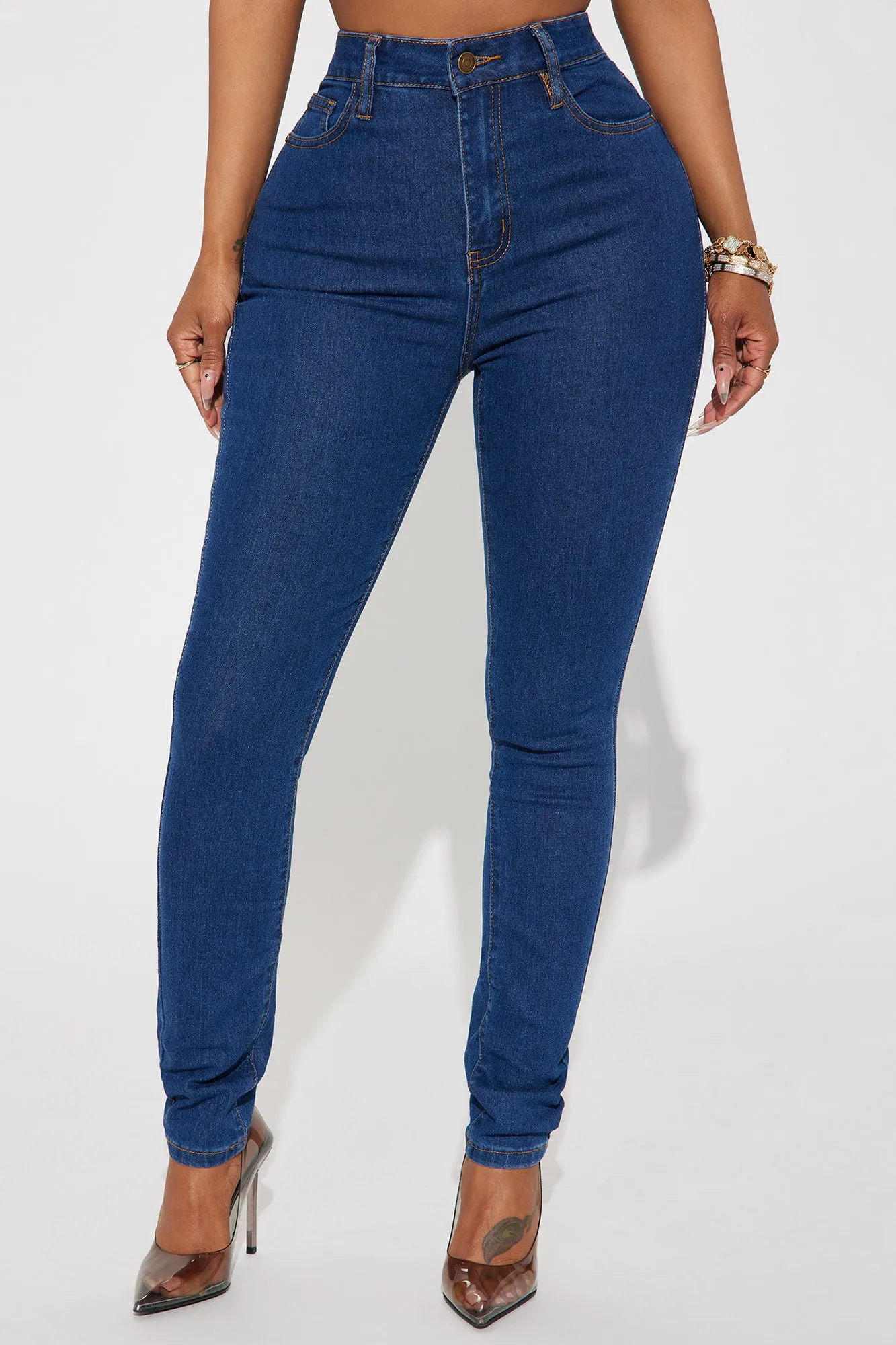 Bethany Basic Stretch Skinny Jeans - Dark Wash