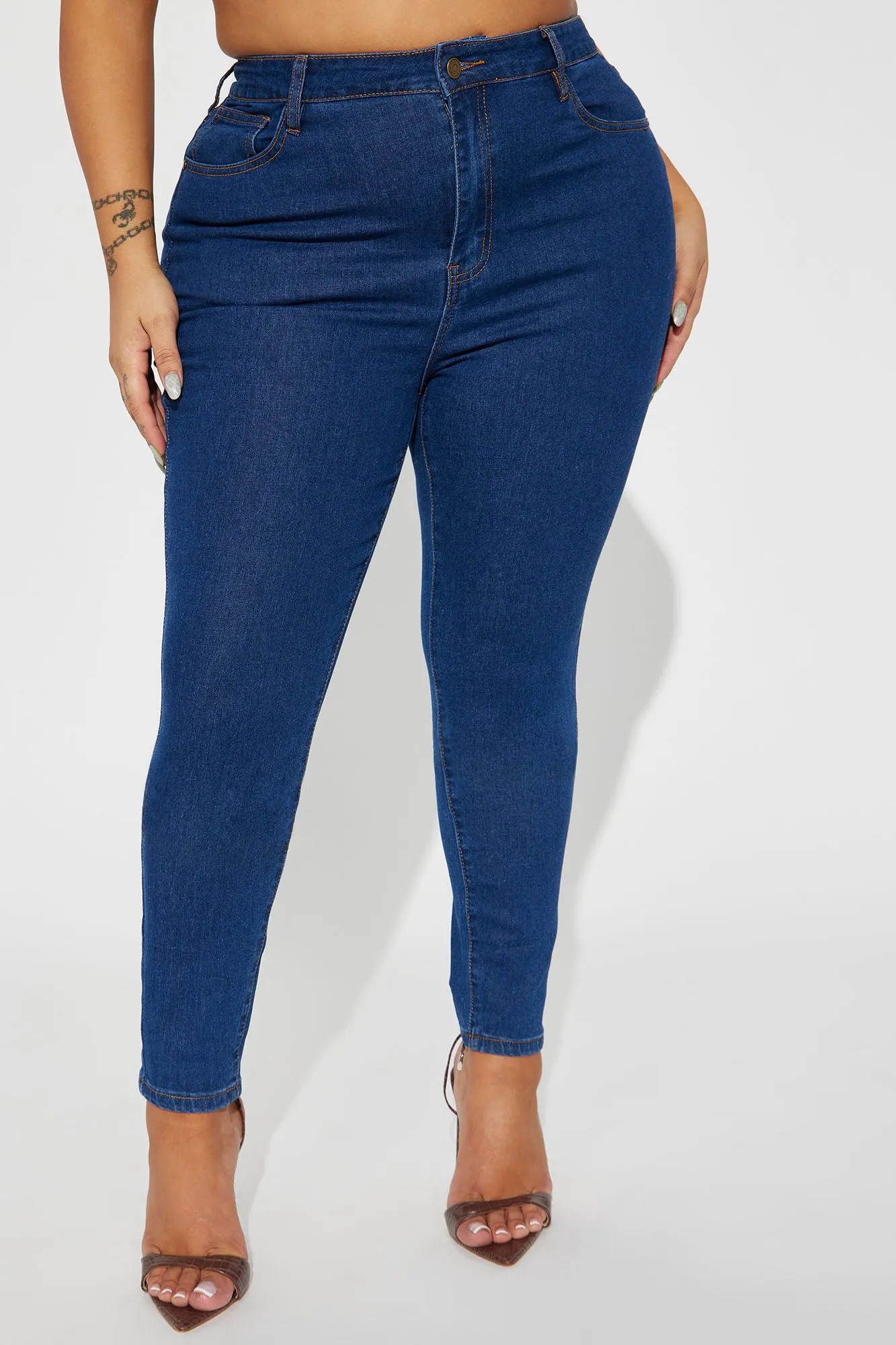 Bethany Basic Stretch Skinny Jeans - Dark Wash