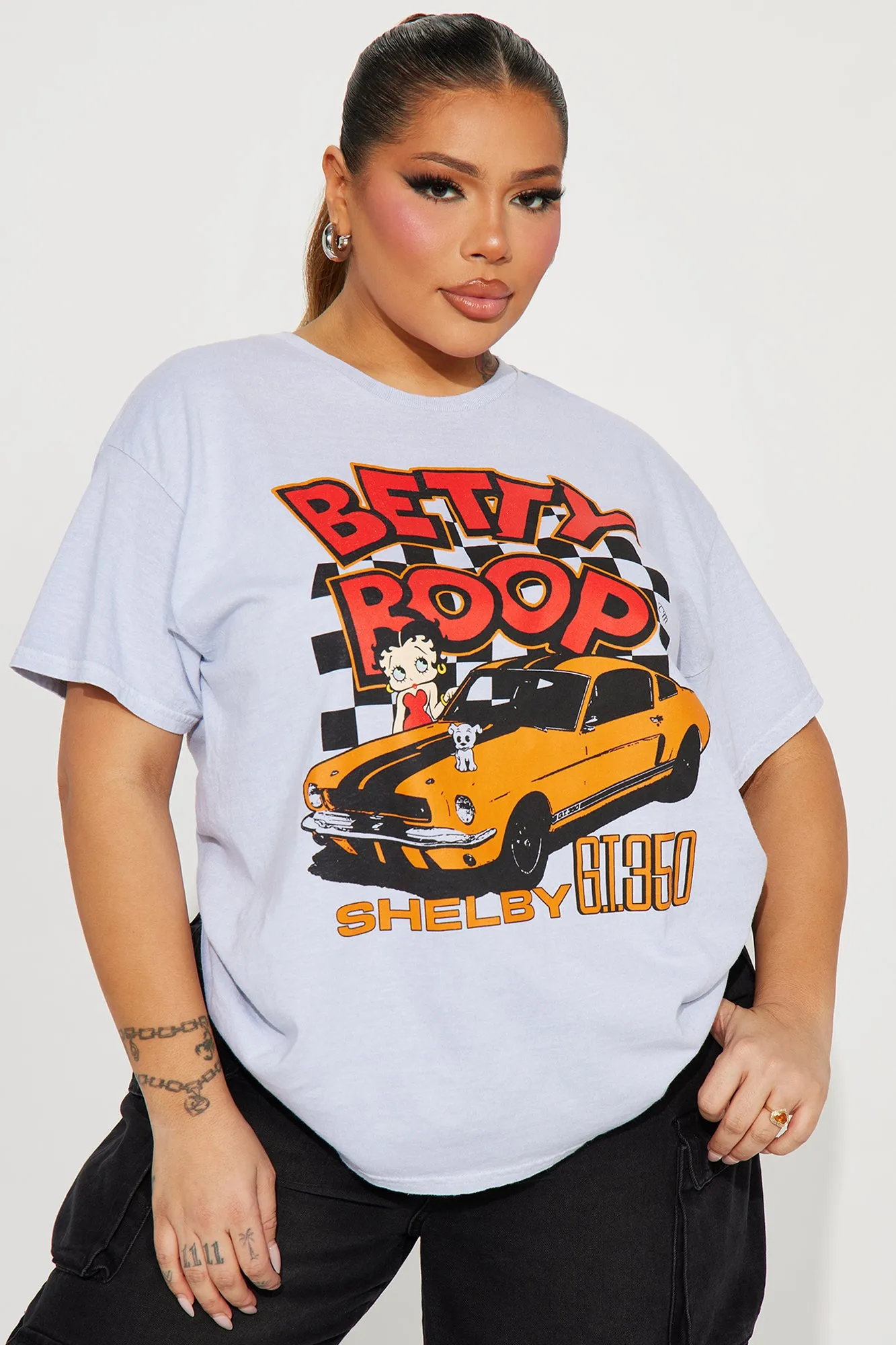 Betty Boop Shelby Washed Tee - Grey/combo