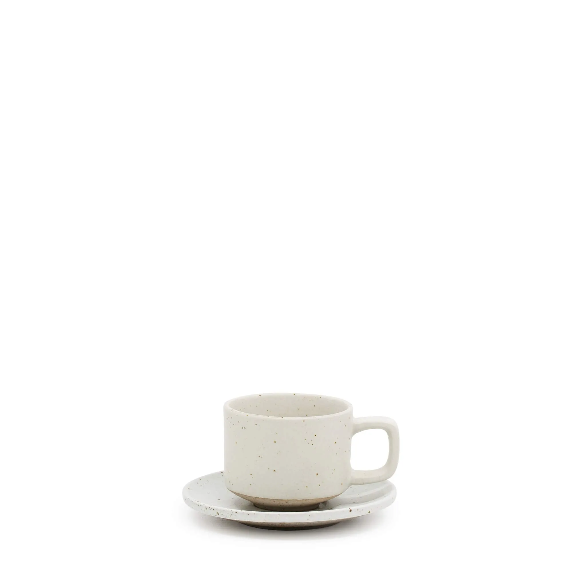 Claro Espresso Cups & Saucers 100mL - Set of 6 - White