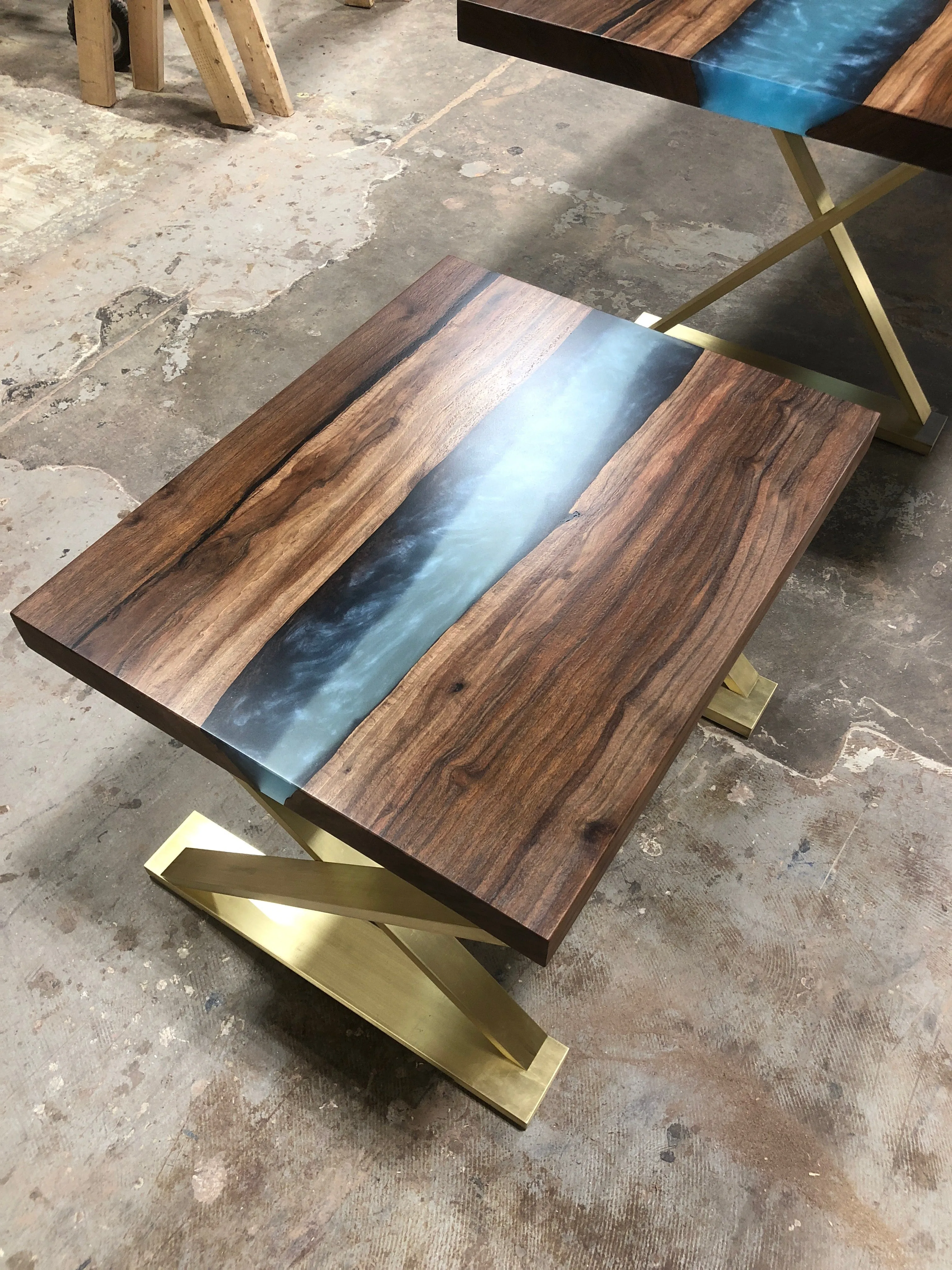 Claro Walnut and Brass End Table