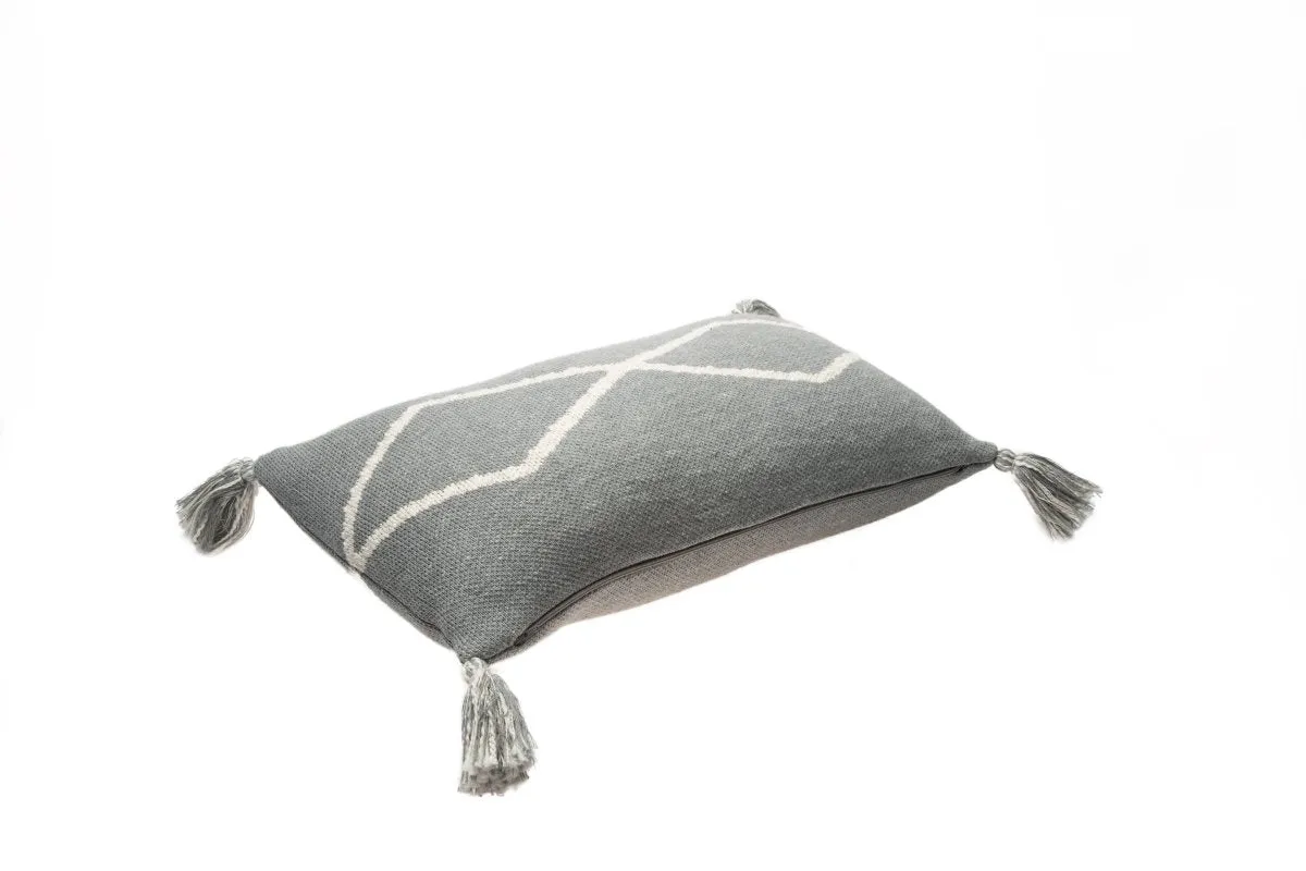 Coussin Tricoté Oasis Gris