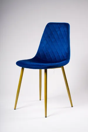 Daniella Chair - Midnight Blue w/ Gold metal legs