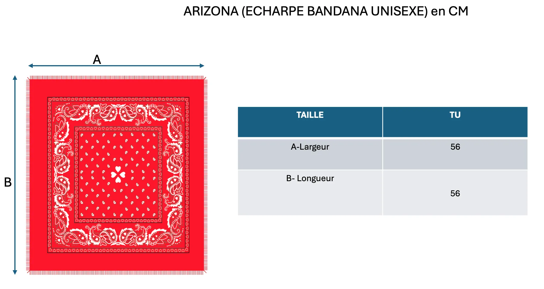 Echarpe Bandana Arizona - Beige Dessin Noir - 100% Cachemire Oeko-Tex - Mixte