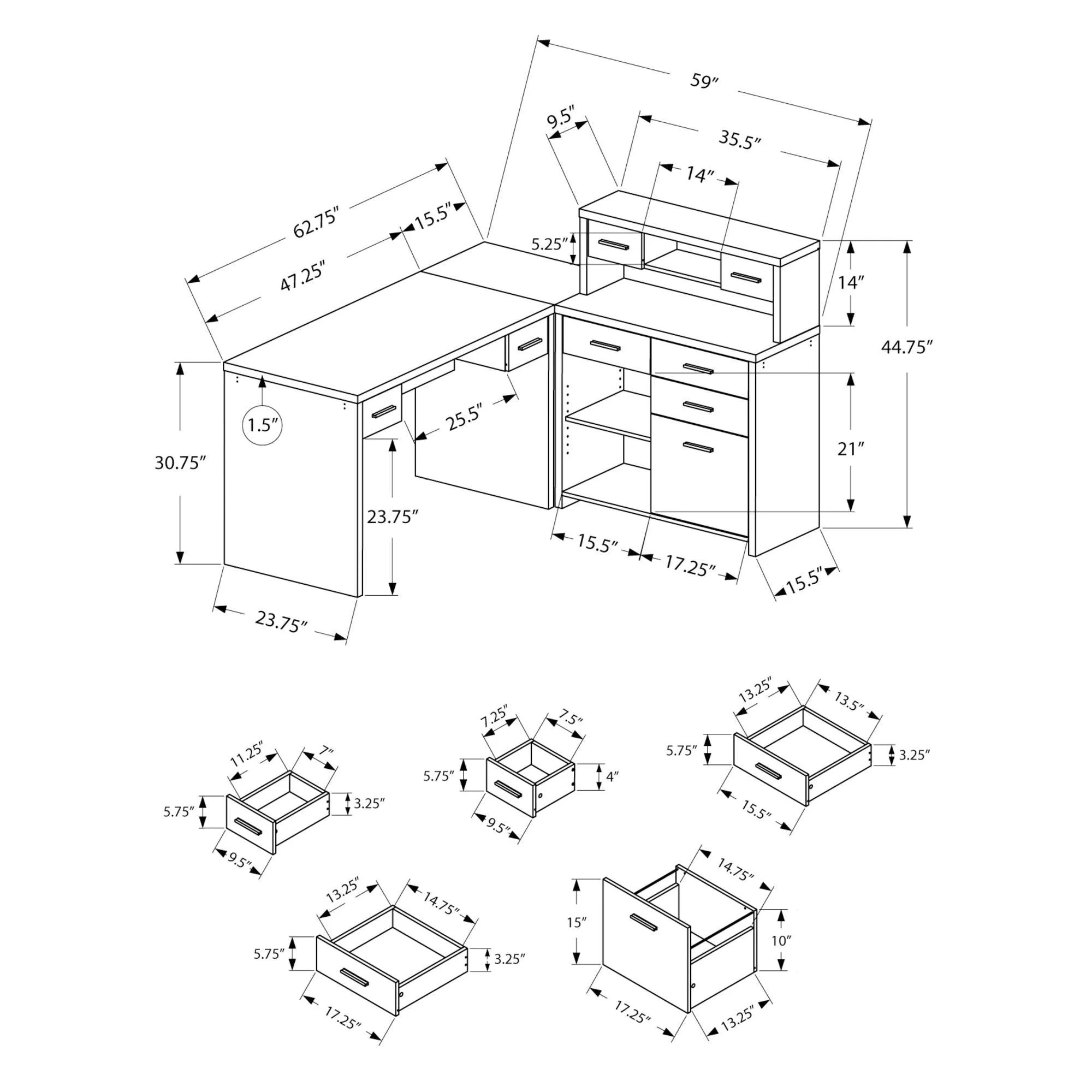 Monarch Bureaux Bureaux en coin I 7430