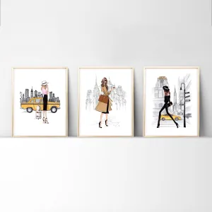 New York inspired Set of 3 wall art prints