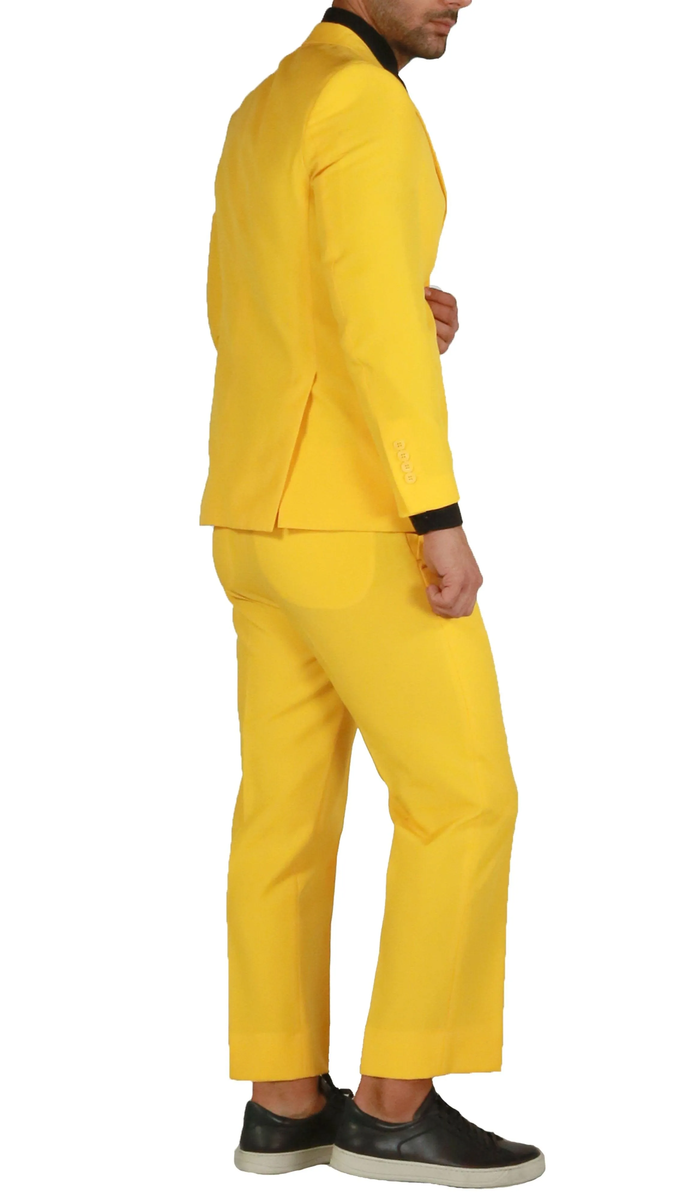 Paul Lorenzo Mens Yellow Slim Fit 2 Piece Suit