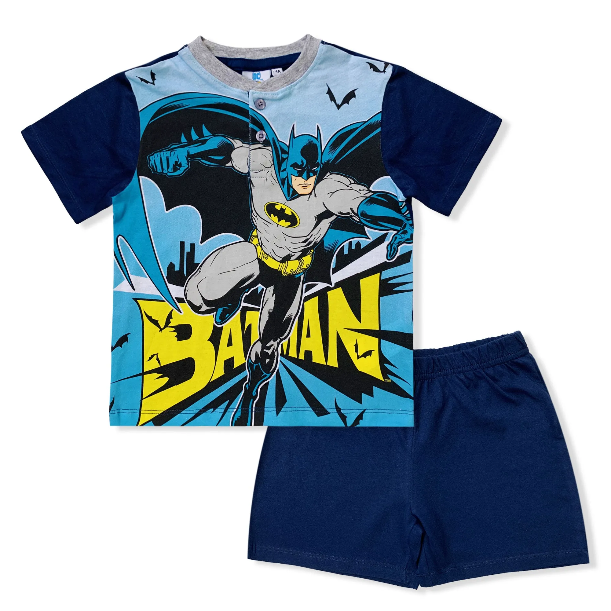 Pigiama bambino Batman DC Comics maglia e pantalone corto estivo in cotone 6187